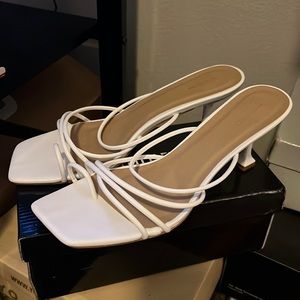 PLT white kitten heels